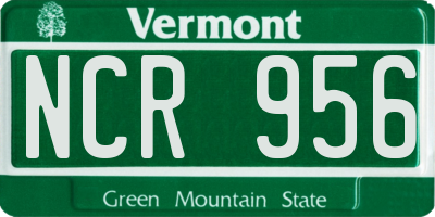 VT license plate NCR956