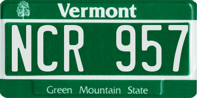 VT license plate NCR957