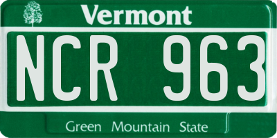 VT license plate NCR963