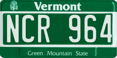VT license plate NCR964
