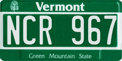 VT license plate NCR967
