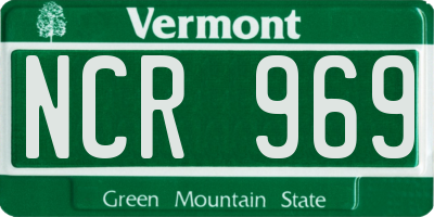 VT license plate NCR969