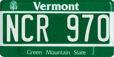 VT license plate NCR970
