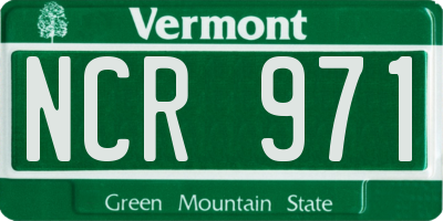 VT license plate NCR971