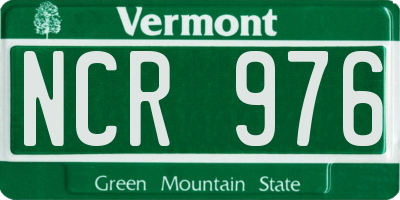VT license plate NCR976