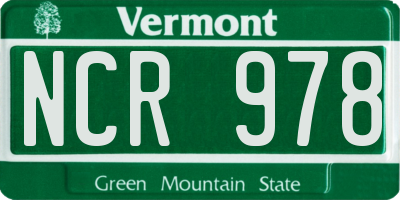 VT license plate NCR978