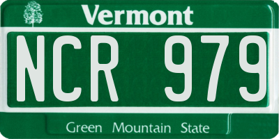 VT license plate NCR979