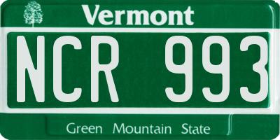 VT license plate NCR993