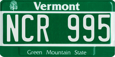 VT license plate NCR995