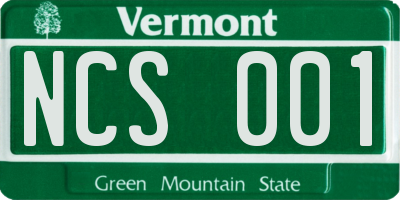 VT license plate NCS001