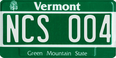 VT license plate NCS004
