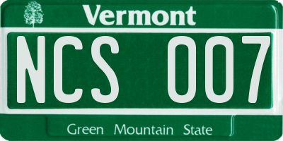 VT license plate NCS007