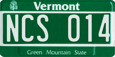 VT license plate NCS014