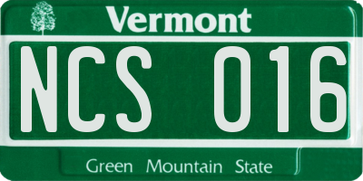 VT license plate NCS016