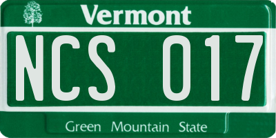 VT license plate NCS017