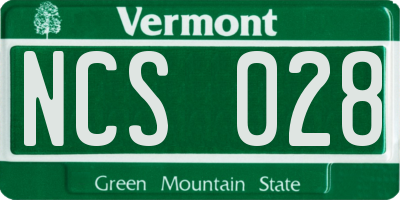 VT license plate NCS028