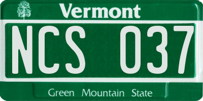 VT license plate NCS037