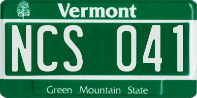 VT license plate NCS041