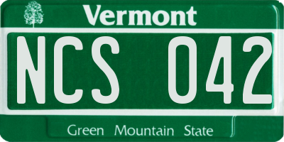 VT license plate NCS042