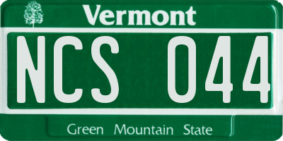VT license plate NCS044