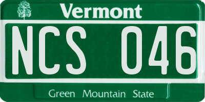 VT license plate NCS046