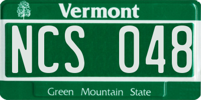 VT license plate NCS048