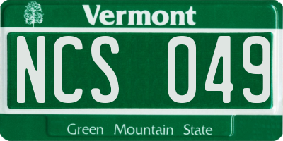 VT license plate NCS049