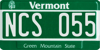 VT license plate NCS055