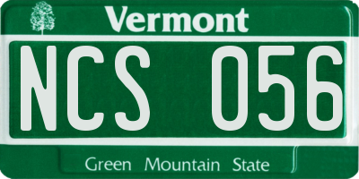 VT license plate NCS056