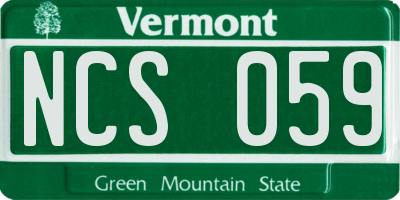 VT license plate NCS059