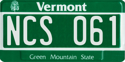 VT license plate NCS061