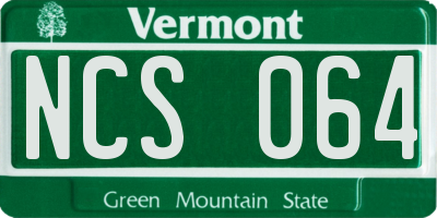 VT license plate NCS064