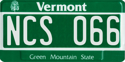 VT license plate NCS066