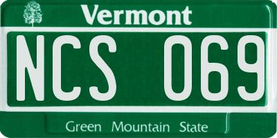 VT license plate NCS069