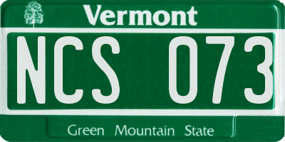 VT license plate NCS073
