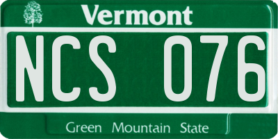 VT license plate NCS076