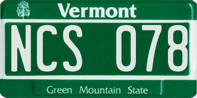 VT license plate NCS078