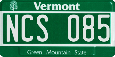 VT license plate NCS085