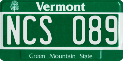 VT license plate NCS089