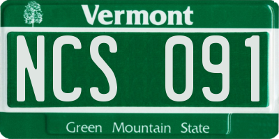 VT license plate NCS091