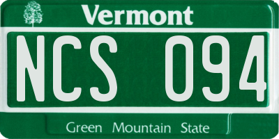 VT license plate NCS094