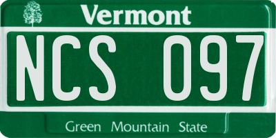 VT license plate NCS097
