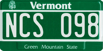 VT license plate NCS098