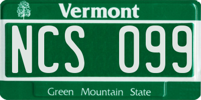 VT license plate NCS099