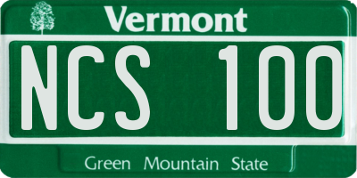 VT license plate NCS100