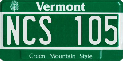 VT license plate NCS105