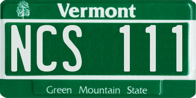 VT license plate NCS111