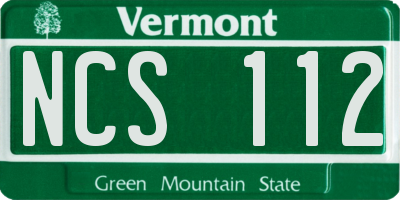 VT license plate NCS112