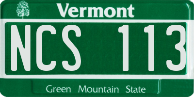 VT license plate NCS113