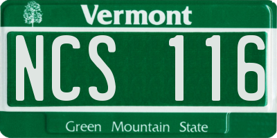 VT license plate NCS116